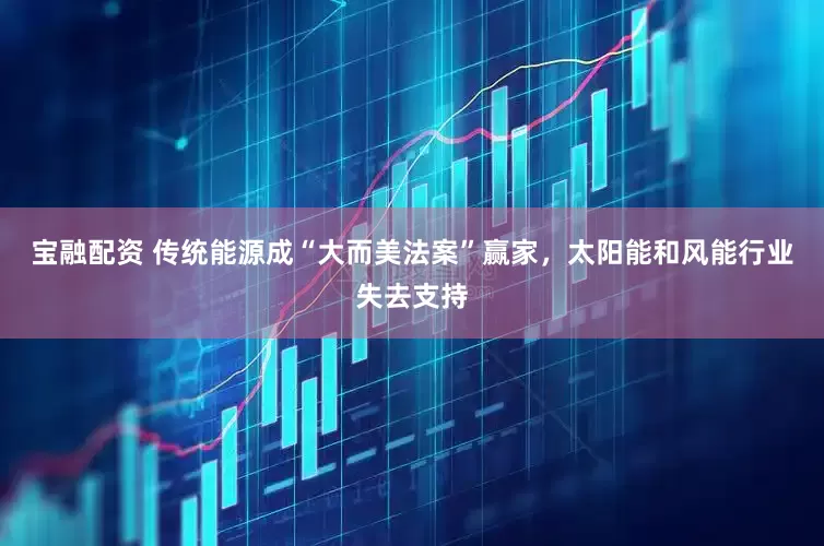 宝融配资 传统能源成“大而美法案”赢家，太阳能和风能行业失去支持